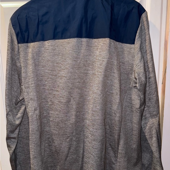 Orvis Men’s Navy and Gray Bonded Mesh Full Zip Fleece Zip Up Jacket Size Medium - Picture 2 of 5